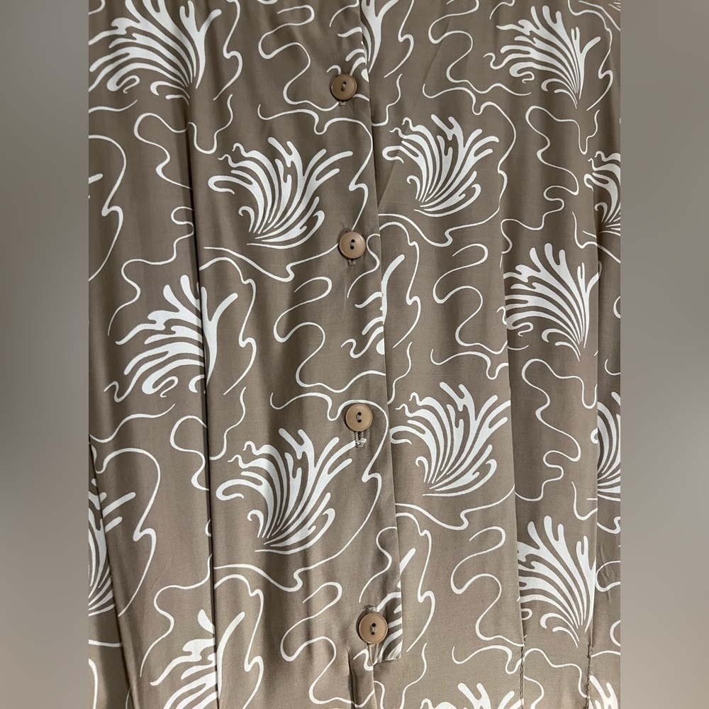 Vintage Michelle Stuart Tan Floral Dress - Picture 5 of 7